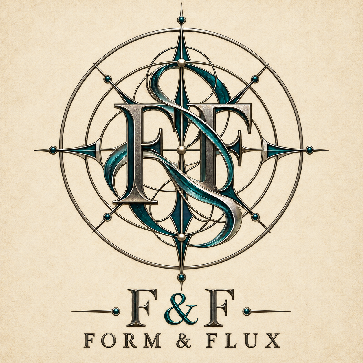 The approved Form & Flux compass emblem
